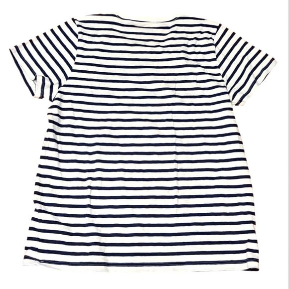J. Crew Sequin Pineapple Tee, Navy & White Striped, Summer, Spring | XL - Picture 4 of 10